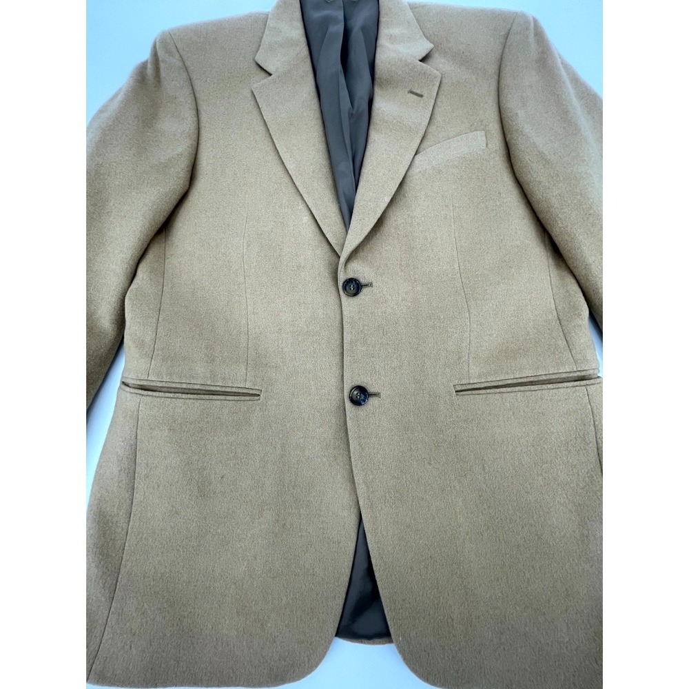 Vintage Botany 500 Blazer Mens Tan 100% Camel Hair Retro Notch Lapel 2 Button - Picture 2 of 12